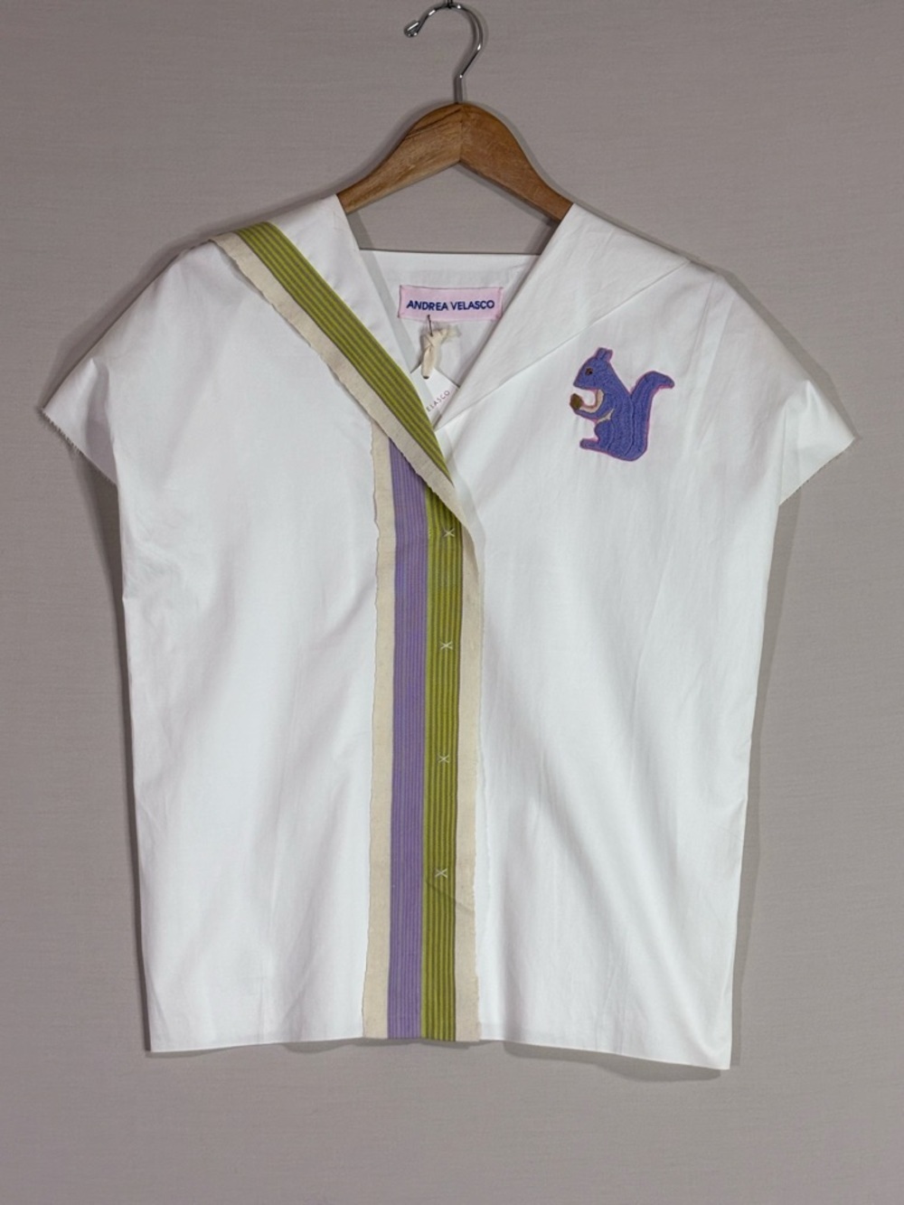 Andrea Velasco Artisan Blouse NWT Handwoven Embroidered Statement Top
